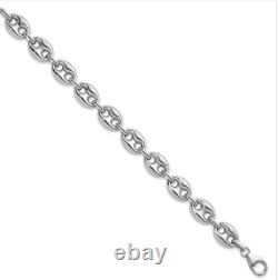 Sterling silver Rhodium plated Puffed Mariner necklace 24 Made in Italy