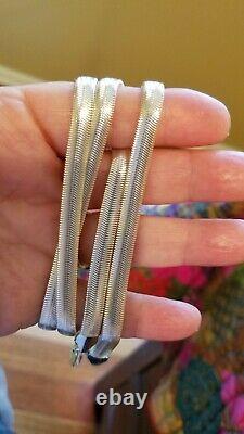 Sterling silver Silky flexible Cashmere 24 Necklace 22.7 grams. Made in Italy