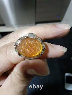 Sterling silver hand made ring with engraved agate stone! Akeek