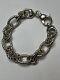 Sterling silver made in Italy textured link braclet 7 in