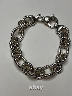 Sterling silver made in Italy textured link braclet 7 in