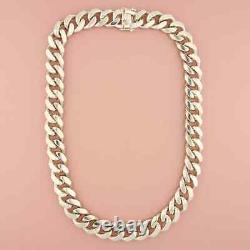 Sterling silver mens italian made 435g solid miami cuban chain necklace 24in