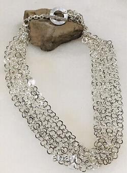 Sterling silver necklace made in italy Multi Links & Strand 18.5. /33 Grams