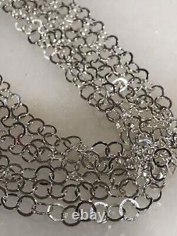 Sterling silver necklace made in italy Multi Links & Strand 18.5. /33 Grams