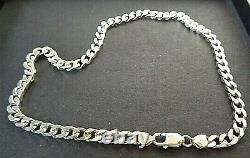 Sterling silver thick curb chain made in Italy