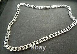 Sterling silver thick curb chain made in Italy