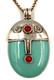 Striking Artisan Hand Made Sterling Silver Ex Large Turquoise Pendant on Chain