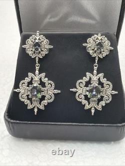 Stunning Designer Custom Made Drop & Dangle Earrings Gemstone Estate Find