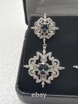 Stunning Designer Custom Made Drop & Dangle Earrings Gemstone Estate Find