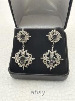 Stunning Designer Custom Made Drop & Dangle Earrings Gemstone Estate Find