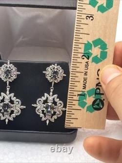 Stunning Designer Custom Made Drop & Dangle Earrings Gemstone Estate Find