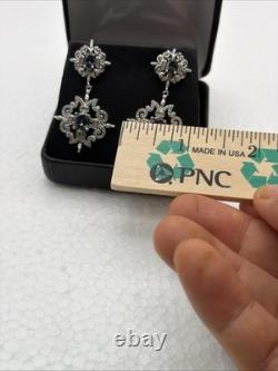 Stunning Designer Custom Made Drop & Dangle Earrings Gemstone Estate Find
