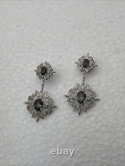 Stunning Designer Custom Made Drop & Dangle Earrings Gemstone Estate Find
