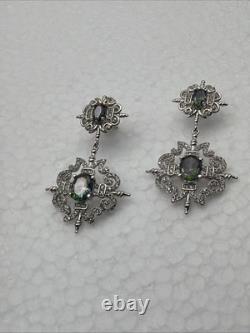 Stunning Designer Custom Made Drop & Dangle Earrings Gemstone Estate Find