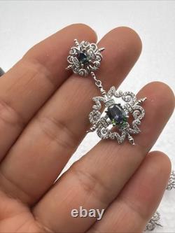 Stunning Designer Custom Made Drop & Dangle Earrings Gemstone Estate Find