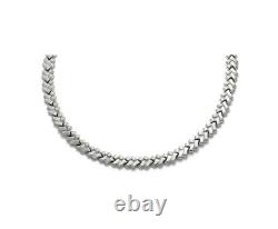 Stunning Heavy Solid Sterling Silver Necklace in Rhodium Overlay ITALIAN Made