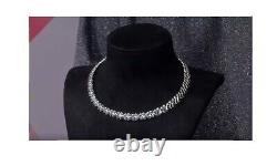 Stunning Heavy Solid Sterling Silver Necklace in Rhodium Overlay ITALIAN Made