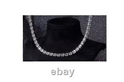 Stunning Heavy Solid Sterling Silver Necklace in Rhodium Overlay ITALIAN Made