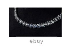 Stunning Heavy Solid Sterling Silver Necklace in Rhodium Overlay ITALIAN Made