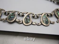 Stunning Sterling Silver Hand Made Abalone Choker Necklace 14''. CH238
