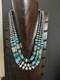 Stunning! Sterling silver turquoise multistrand necklace 24 inch