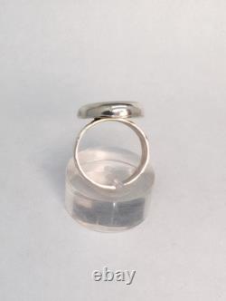 Stunning Synthetic Aurora Opal Artisan Made Sterling Silver Ring Sz6.25. A3g