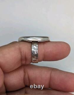 Stunning Synthetic Aurora Opal Artisan Made Sterling Silver Ring Sz6.25. A3g