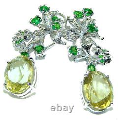 Summer Breeze Italy made Lemon Quartz. 925 Sterling Silver handmade Earrings