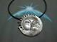 Sun and Moon with Kiss pendant made sterling silver 925-artisan product