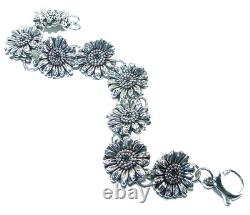Sunflowers Italy made Bracelet in best quality. 925 Sterling Silver