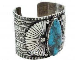 Sunshine Reeves, Bracelet, Kingman Turquoise, Sterling Silver, Navajo Made 6.5