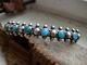Super Nice Petit Point Snake Eye Cuff Blue/green Turquoise Hand Made Sterling