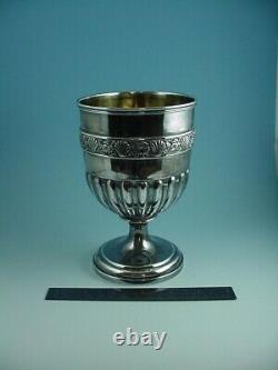 Superb Pair Sterling Silver George III Goblets 1810 London Made By John Cramer