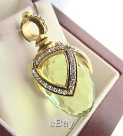 Superb Peridot Russian Egg Pendant Made Of Solid Sterling Silver 925 & 24k Gold