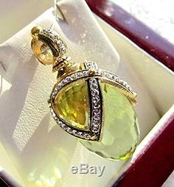 Superb Peridot Russian Egg Pendant Made Of Solid Sterling Silver 925 & 24k Gold