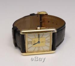Swiss Made Cartier 681006 925 Tank Quartz Argent Wrist Watch with Original Band