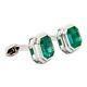 Syn Columbian Emerald Cufflinks For Men 925 Sterling Silver Exquisite High Jewel