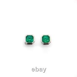 Syn Columbian Emerald Cufflinks For Men 925 Sterling Silver Exquisite High Jewel