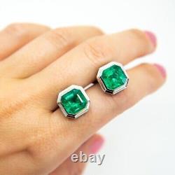 Syn Columbian Emerald Cufflinks For Men 925 Sterling Silver Exquisite High Jewel