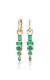 Syn Emerald Art Deco Dangle Earrings 925 Sterling Silver Evening Party Jewelry