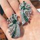 Syn Zambian Emerald Stud Earrings 925 Sterling Silver Evening Party Wear Jewelry