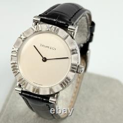 TIFFANY & Co Atlas MEN'S STERLING SILVER VINTAGE SWISS MADE WATCH F865