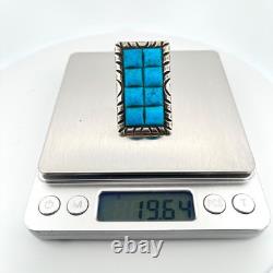 TRENDY Turquoise & Sterling Silver Southwest Ring Size 8