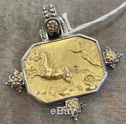 Tagliamonte Horse/ Spartan Pendant 14k in 925 Sterling Silver Italy Made 1385 VI