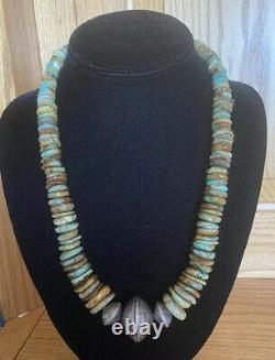 Taos Pueblo Hand-Made Royston Turquoise Beads U. S. Coin Necklace