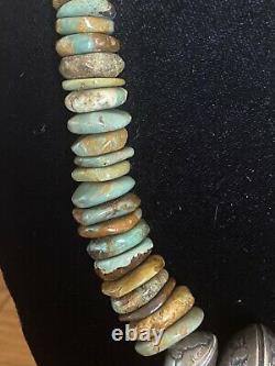 Taos Pueblo Hand-Made Royston Turquoise Beads U. S. Coin Necklace