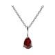 Teardrop Garnet Necklace Solid Sterling Silver 925 Hallmarked British Made