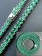 Tennis Chain Real 925 Sterling Silver Simulated Diamond Green Gemstone Necklace