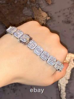 Tennis Link Bracelet Men's Real Moissanite Baguette Cut 925 Sterling Silver