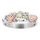 Three Leaf Sterling Silver Black Hills Gold Ring / Custom Made in USA Gift Box